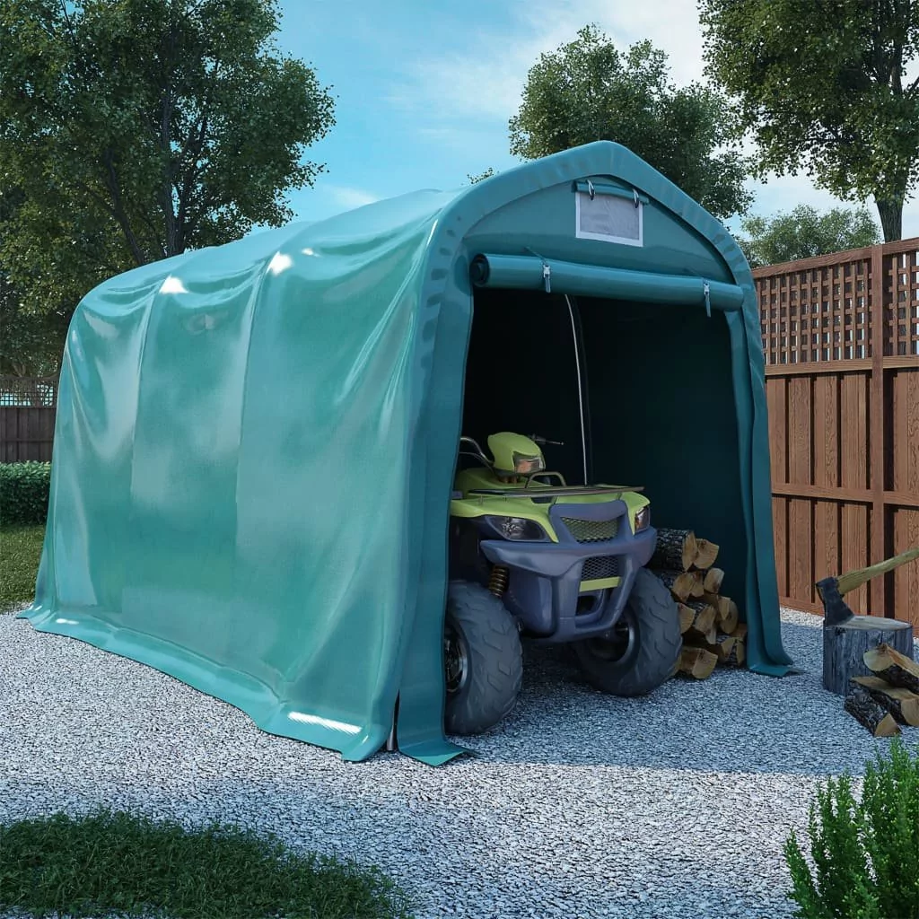 vidaXL Namiot garażowy z PVC, 2,4 x 3,6 m, zielony 3056432