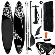Deski SUP i akcesoria - shumee Nadmuchiwana deska SUP z zestawem 305x76x15 cm czarna - miniaturka - grafika 1