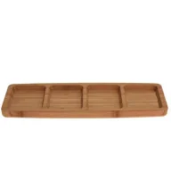 Tace i patery - Excellent Houseware Bambusowa patera do serwowania 33 cm - miniaturka - grafika 1