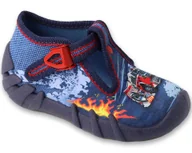 Buty dla chłopców - Kapcie dziecięce Befado 110P511 chłopięce domowe do przedszkola zapinki -24 - miniaturka - grafika 1