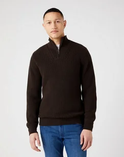 Wrangler Half Zip Knit Męski Sweter Rozpinany Delicioso Brown W8D0Pjh38-2Xl - Swetry męskie - miniaturka - grafika 1