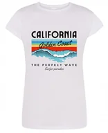 Koszulki i topy damskie - T-Shirt damski kolorowy nadruk California r.M - miniaturka - grafika 1