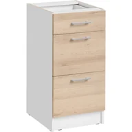 Szafki kuchenne - Szafka Dolna Stojąca 3 Szuflady DS 4/3 Ecomodel Layman Dąb Bordeaux, Biały Mat - miniaturka - grafika 1
