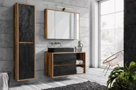 Meble łazienkowe - 5-częściowy zestaw mebli do łazienki, Hampton, dąb wotan, mat - miniaturka - grafika 1
