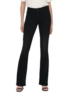 Spodnie damskie - Bestseller A/S Damskie spodnie jeansowe ONLBLUSH MID Flared DNM TAI1099 NOOS ze stretchem, Washed Black, XS/32, Washed Black, (XS) W / 32L - grafika 1