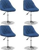 Krzesła - vidaXL Obrotowe krzesła stołowe, 4 szt., niebieskie, obite aksamitem - miniaturka - grafika 1