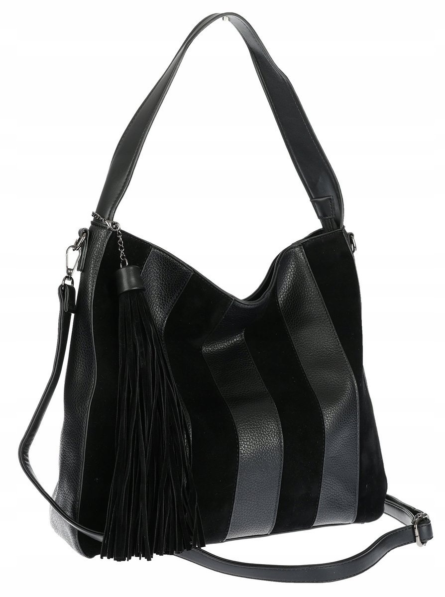 Torebka damska shopper A4 elegancka do pracy włoska marka MC428 Czarna