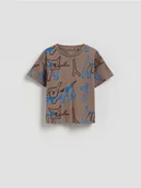 Bluzki dla niemowląt - Reserved - Bawełniany t-shirt - brązowy - miniaturka - grafika 1