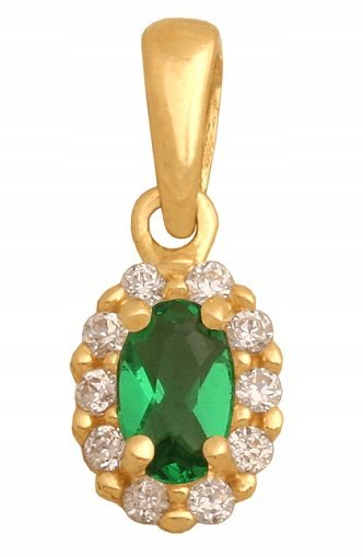 ZŁOTA Zawieszka z kamieniem 585 0.62 g Prezent Grawer