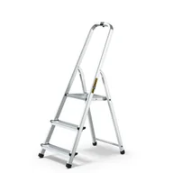 Drabiny - DRABEST Drabina aluminiowa domowa 3 stopniowa 125 kg + haczyk - miniaturka - grafika 1
