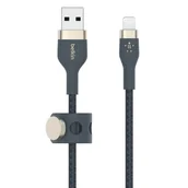 Kable USB - Belkin Kabel USB Lightning Braided Silicone 2m Niebieski CAA010BT2MBL - miniaturka - grafika 1
