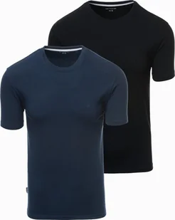 Zestaw męskich t-shirtów z okrągłym dekoltem granatowy/czarny V3 Z101 S - Koszulki męskie - miniaturka - grafika 1