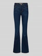 Spodnie damskie - Jeansy rozkloszowane z 5 kieszeniami - miniaturka - grafika 1