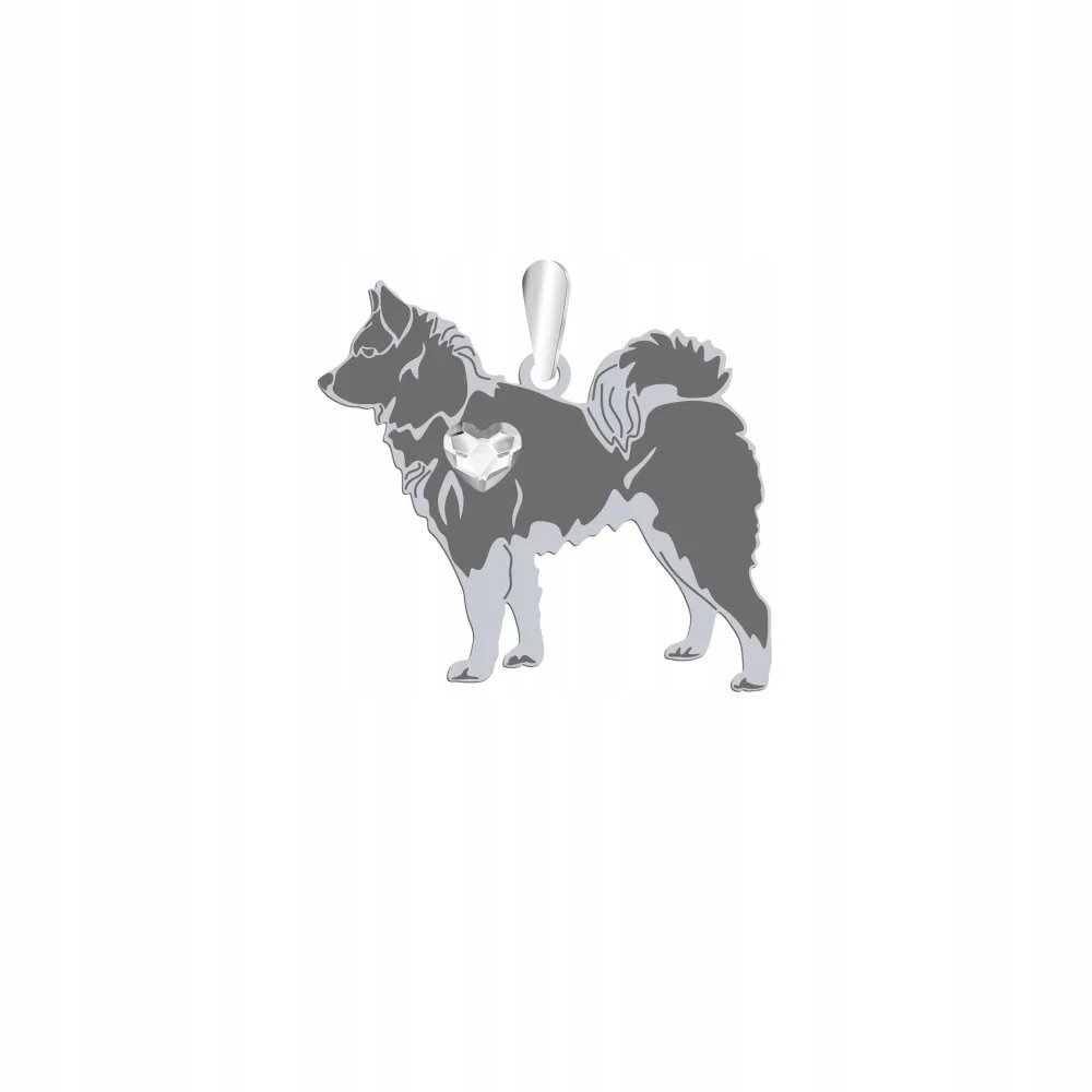 Zawieszka Srebrna z Karelskim Psem na niedźwiedzie 925 Prezent GRAWER