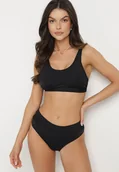 Stroje kąpielowe - Czarne Bikini Majtki Figi i Biustonosz z Siateczkową Wstawką Natenira - miniaturka - grafika 1