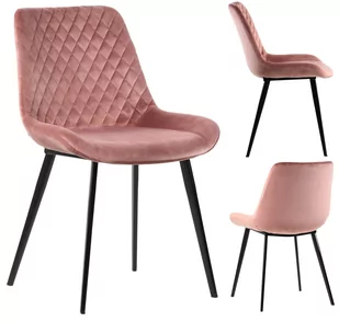 ExitoDesign Krzesło tapicerowane Nora velvet róż antyczny EX508-22PI16 - Krzesła - miniaturka - grafika 1