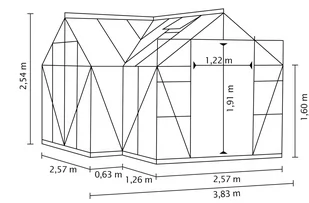 VITAVIA szklarnia ogrodowa Sirius 13000, zielona - (13 m2; 3,84 x 3,84 m) szkło hartowane + baza - Szklarnie ogrodowe - miniaturka - grafika 3