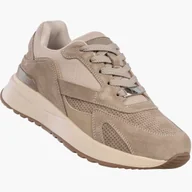 Półbuty damskie - Sneakersy Damskie Skórzane Buty Sportowe na platformie Beżowe Filippo DP7537/26 36 - miniaturka - grafika 1