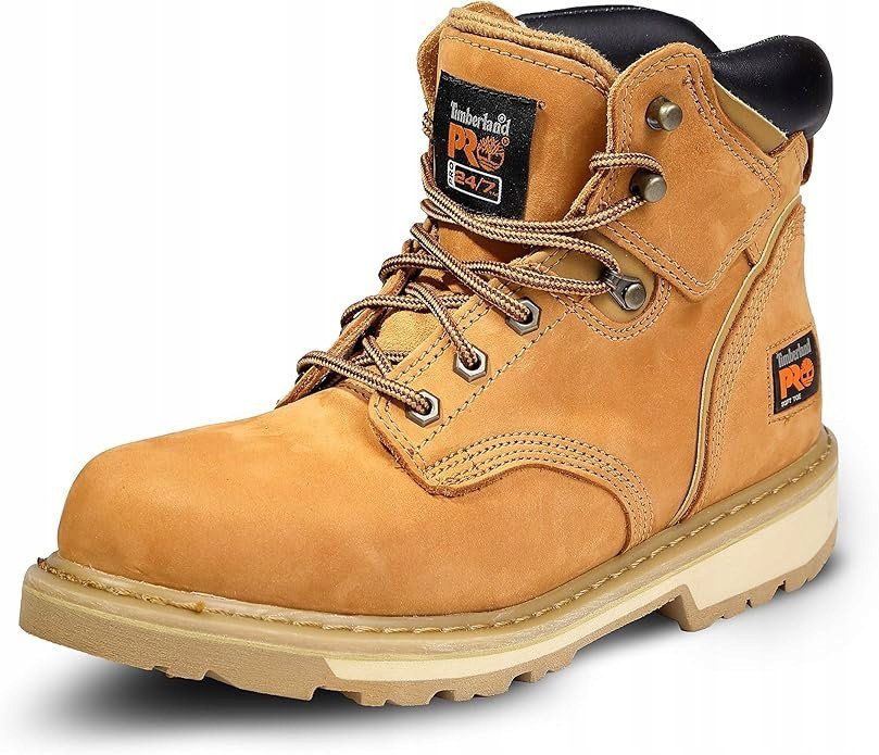TIMBERLAND TRZEWIKI MĘSKIE SKÓRZANE BEŻOWE Z OZDOBNYMI ŁATAMI 44 6IA