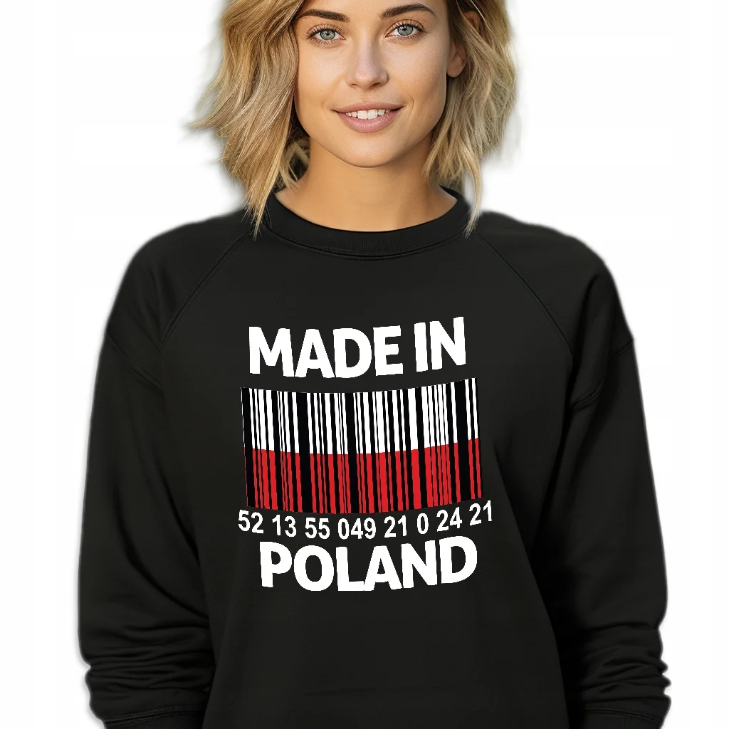Bluza Dresowa Damska Czarna MADE IN POLAND Patriotyzm Ojczyzna Polska Wz M