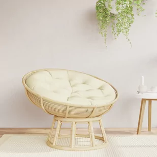 vidaXL Okrągła poduszka, kremowa, Ø 100 x11 cm, tkanina Oxford - Poduszki na krzesła - miniaturka - grafika 1