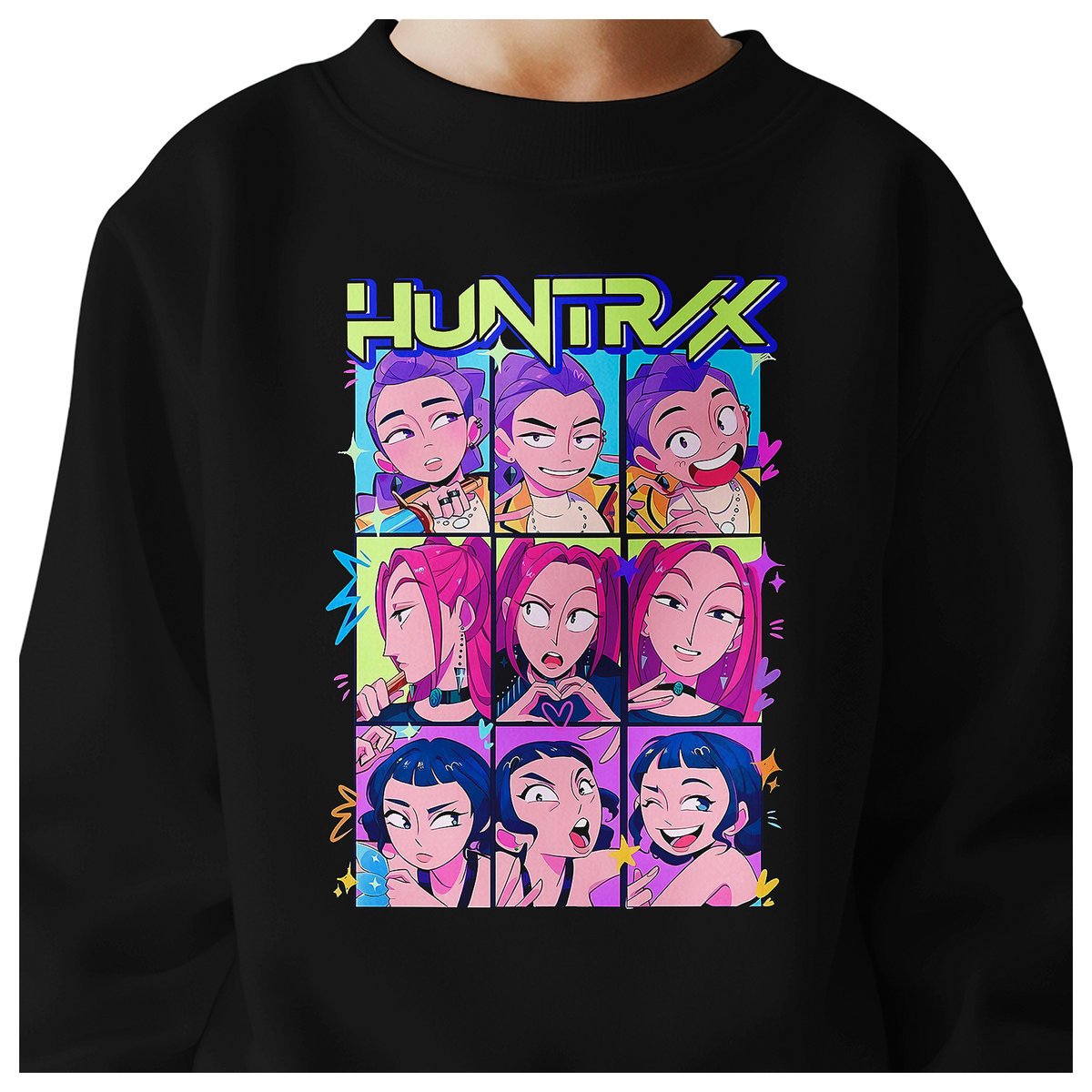 BLUZA DZIECIĘCA K-POPOWE ŁOWCZYNIE DEMONÓW HUNTRIX 134-140 BAWEŁNIANA