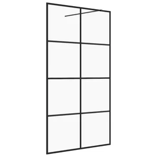 vidaXL Ścianka prysznicowa przezroczyste szkło ESG 140x195cm czarna 151037 - Kabiny prysznicowe - miniaturka - grafika 1