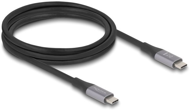 DELOCK USB 40 Gbps Kabel USB Type-C Stecker zu Stecker PD 3.1 240 W E-Marker 2m grau Metall