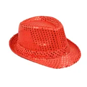 Stroje karnawałowe - Arpex Kapelusz cekiny czerwony - miniaturka - grafika 1