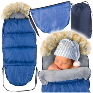 Śpiworek z futerkiem do wózka granatowy + torba + pokrowiec STARKY - Śpiworki dla dzieci Śpiworek z futerkiem do wózka granatowy + torba + pokrowiec STARKY - Śpiworki dla dzieci - miniaturka - grafika 1