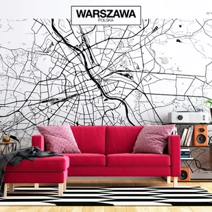 Fototapeta samoprzylepna - Mapa Warszawy (rozmiar 98x70) - Fototapety - miniaturka - grafika 1