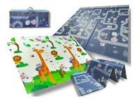 Maty piankowe - Mata piankowa XPE  edukacyjna dwustronna składana dla dzieci duża 200x180 cm wzór droga i żyrafa - miniaturka - grafika 1