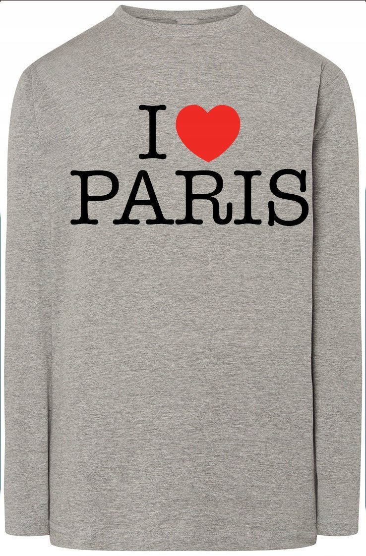 I Love Paris Bluza Męska Longsleeve Nadruk r.3XL