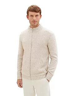 TOM TAILOR Męska kurtka z dzianiny, 32734 - Beżowa struktura Lufalfa Fancy Structure, XXL - Kurtki męskie - miniaturka - grafika 1