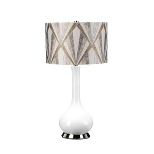 Lampa stołowa ceramiczna z jasnym kolorowym abażurem 69 cm Milo E27 60W Elstead - Lampy stojące - miniaturka - grafika 1
