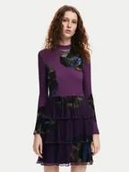 Sukienki - Desigual Sukienka codzienna Pansee Lacroix 24WWVK34 Fioletowy Regular Fit - miniaturka - grafika 1