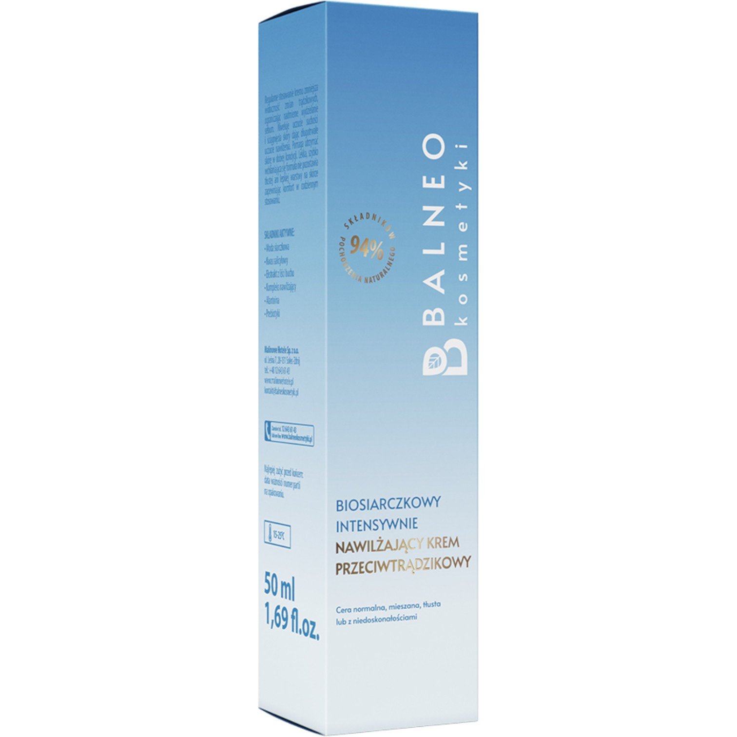 Balneokosmetyki Biosiarczkowy intensywnie nawilżający krem przeciwtrądzikowy