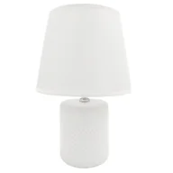 Lampy stojące - Lampa nocna nowoczesna biała z białym kloszem stołowa glamour 28 cm - miniaturka - grafika 1