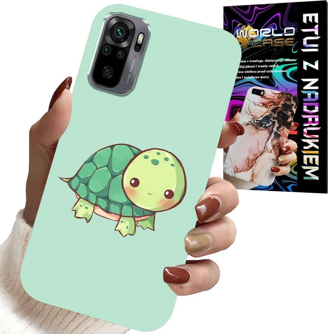 ETUI DO XIAOMI NOTE 10 / 10S - SŁODKIE ŻÓŁWKI WZORY DLA DZIECI + SZKŁO