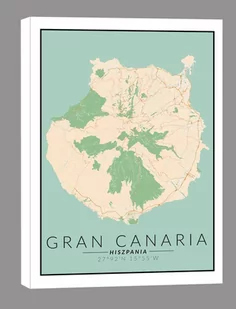 Gran Canaria mapa kolorowa – obraz na płótnie Wymiar do wyboru: 30x40 cm - Obrazy i zdjęcia na płótnie - miniaturka - grafika 1