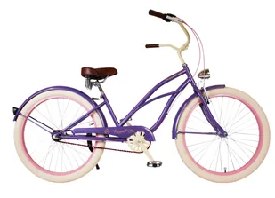 Rower miejski damski Cruiser 28 VIOLET fioletowy - Rowery - miniaturka - grafika 1