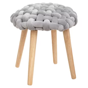 Taboret COSY z siedziskiem w kratkę, 43 cm - Taborety i hokery - miniaturka - grafika 1
