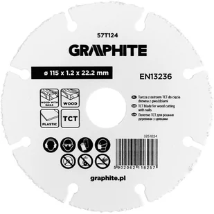 Graphite Tarcza z ostrzem TCT do cięcia drewna z gwoździami 115 x 1.2 x 22.22 mm - Tarcze do pił - miniaturka - grafika 1