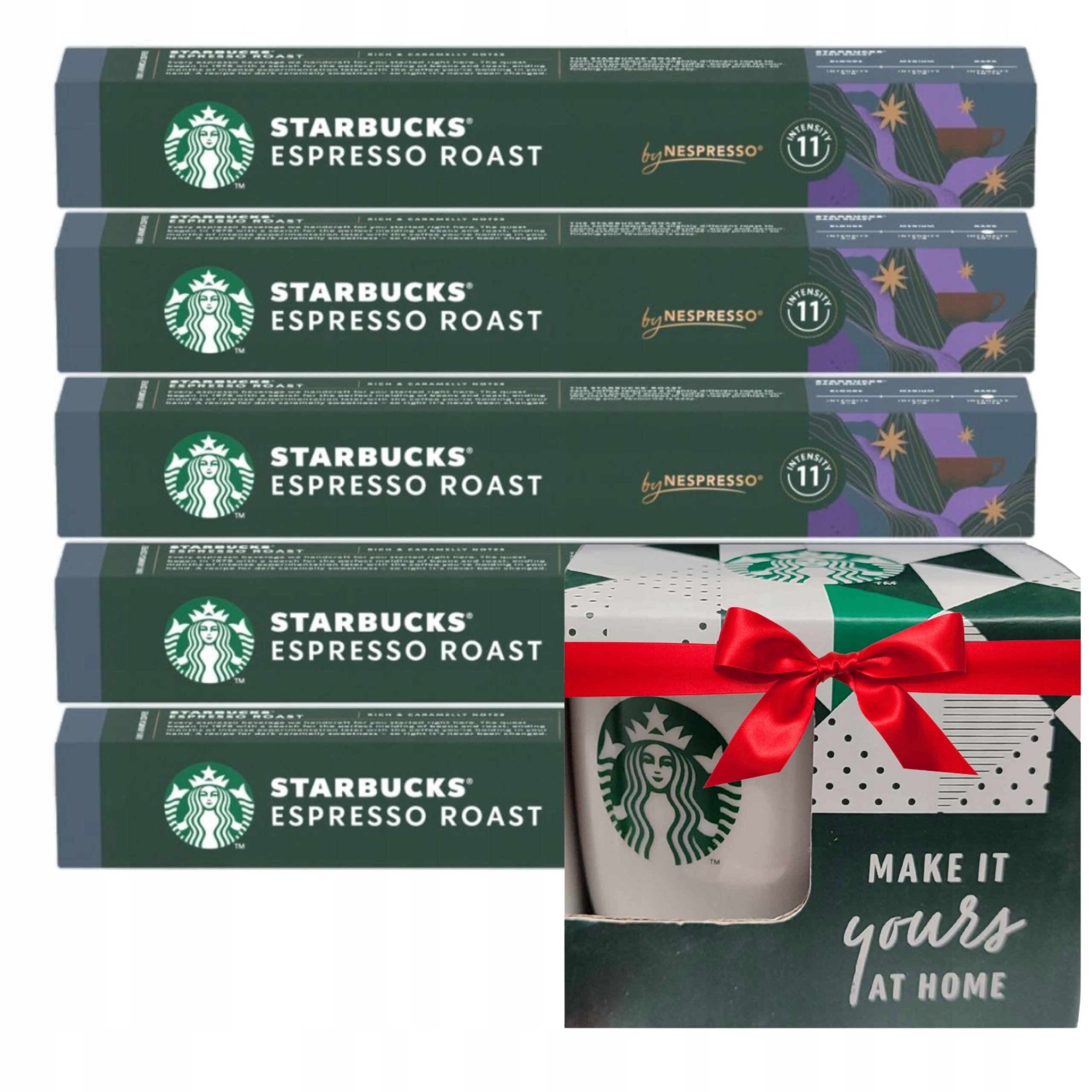 Starbucks Nespresso Espresso Roast 50 kapsułek 5x57g kubeczek 80ml