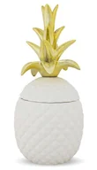 Figurki dekoracyjne - MAX-LAND FIGURKA POJEMNIK ANANAS BIAŁY ZŁOTY 32,5x15 119802 - miniaturka - grafika 1