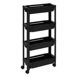 Wąski wózek kuchenny na kółkach SIMPLE, plastikowy, 37,6 - 60 x 15 x 78,5 cm - Wózki kuchenne - miniaturka - grafika 1