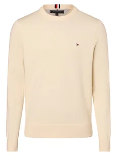 Tommy Hilfiger Sweter męski Mężczyźni Bawełna beżowy|biały jednolity, M - Swetry męskie - miniaturka - grafika 1