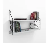 Półki do salonu - Półka ścienna SERAMONI 51x72 cm biało/czarna - miniaturka - grafika 1