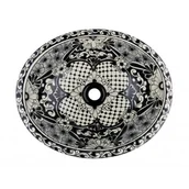 Umywalki - Meksykańska ceramiczna umywalka wpuszczana w blat Serena – duża owalna umywalka łazienkowa 53 x 43,5 x 15 cm Umywalka dekoracyjna - miniaturka - grafika 1