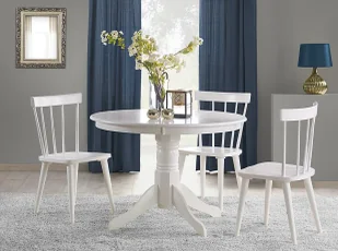 Biały okrągły stół z krzesłami Z0-N87 - Stoły z krzesłami - miniaturka - grafika 1